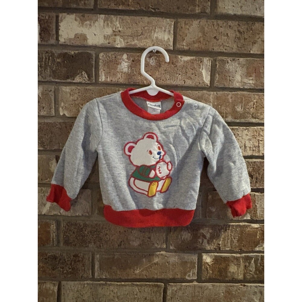 Vintage Carter’s Sweater With Teddy Best Holding A Football, size 12 months